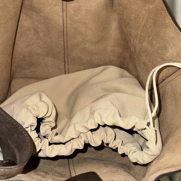 Real Leather Suede Purse Shopper genuine luxury dark brown shoulder bag trend - Picture 2 of 5